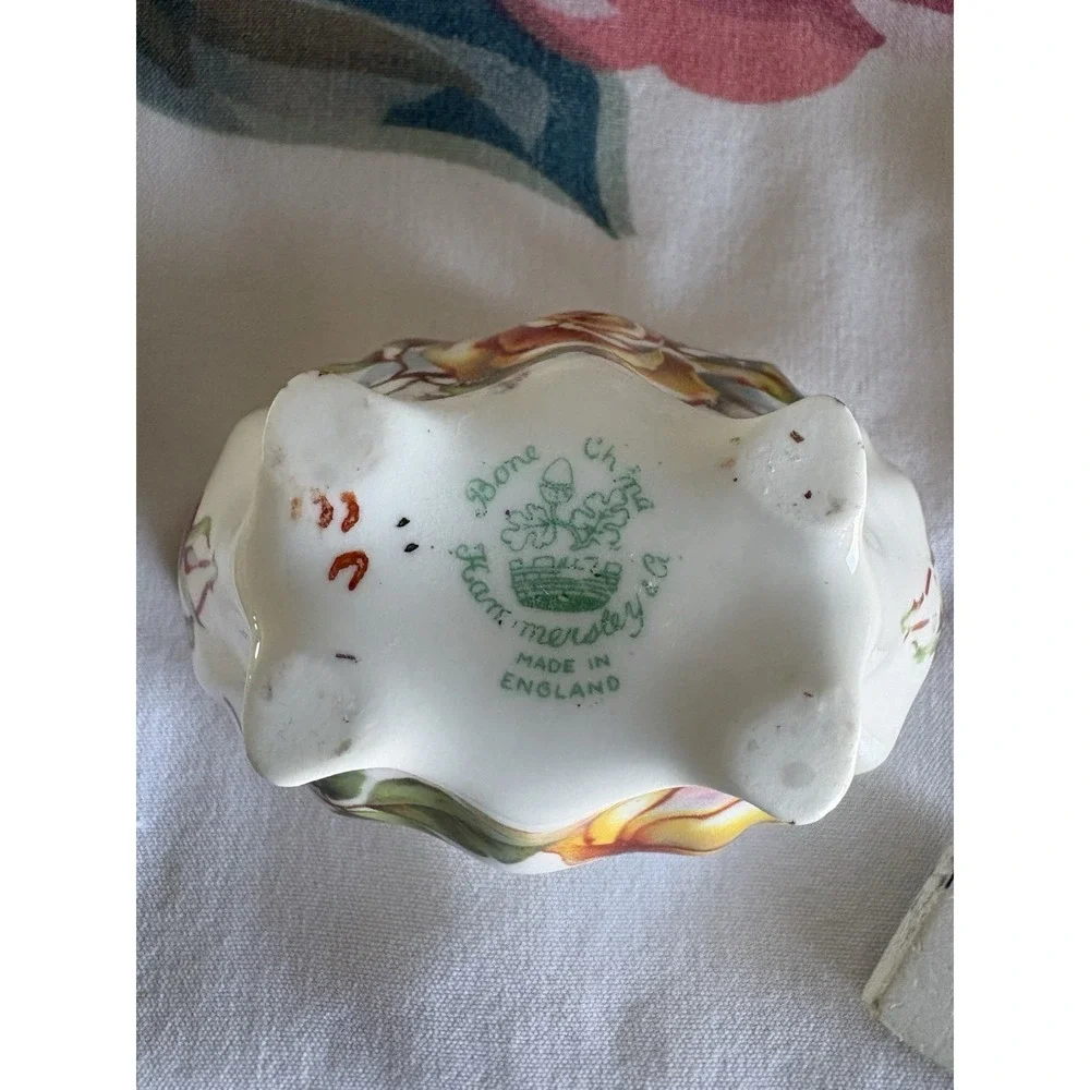Hammersley Morgans Yellow Rose Sugar Creamer Bone China England Gold‎ Trim VTG